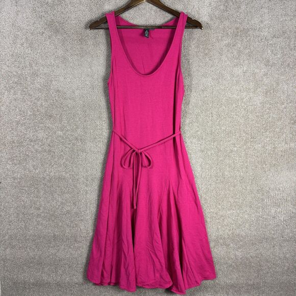 Lauren Ralph Lauren Dress Womens Medium Pink Sleeveless Fit Flare Tie Waist Tank - Picture 2 of 10